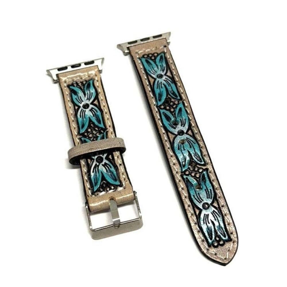 Western Hand-Tooled Leather Watch Band | Boho Western Style